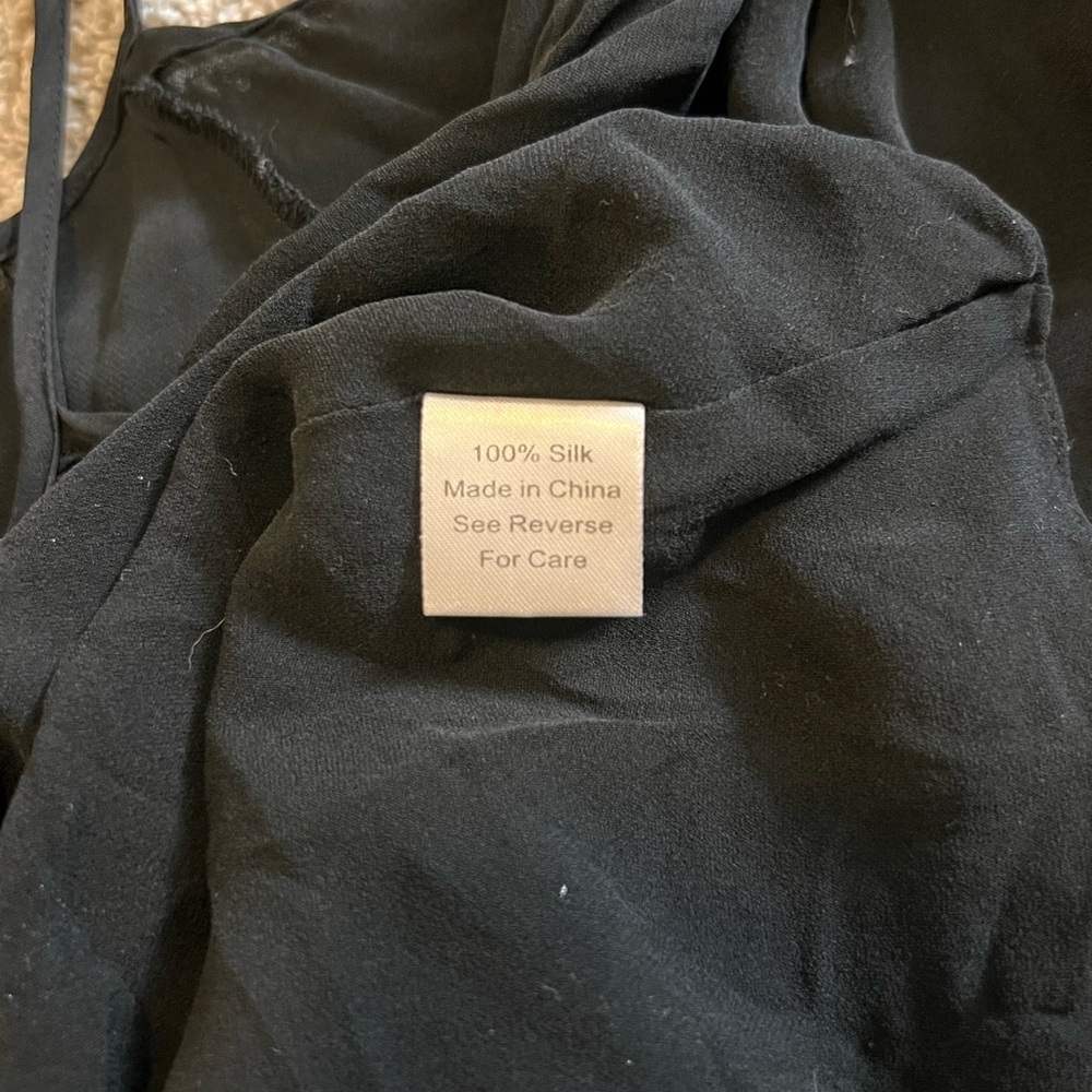 Parker NY 100% Silk Black Cold Shoulder Mini Dress - Size S - Ladder Cutout - Picture 6 of 6